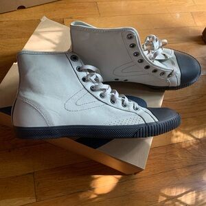 NEW Tretorn Ivory Leather High-Top Sneaker